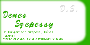 denes szepessy business card