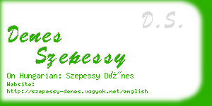 denes szepessy business card